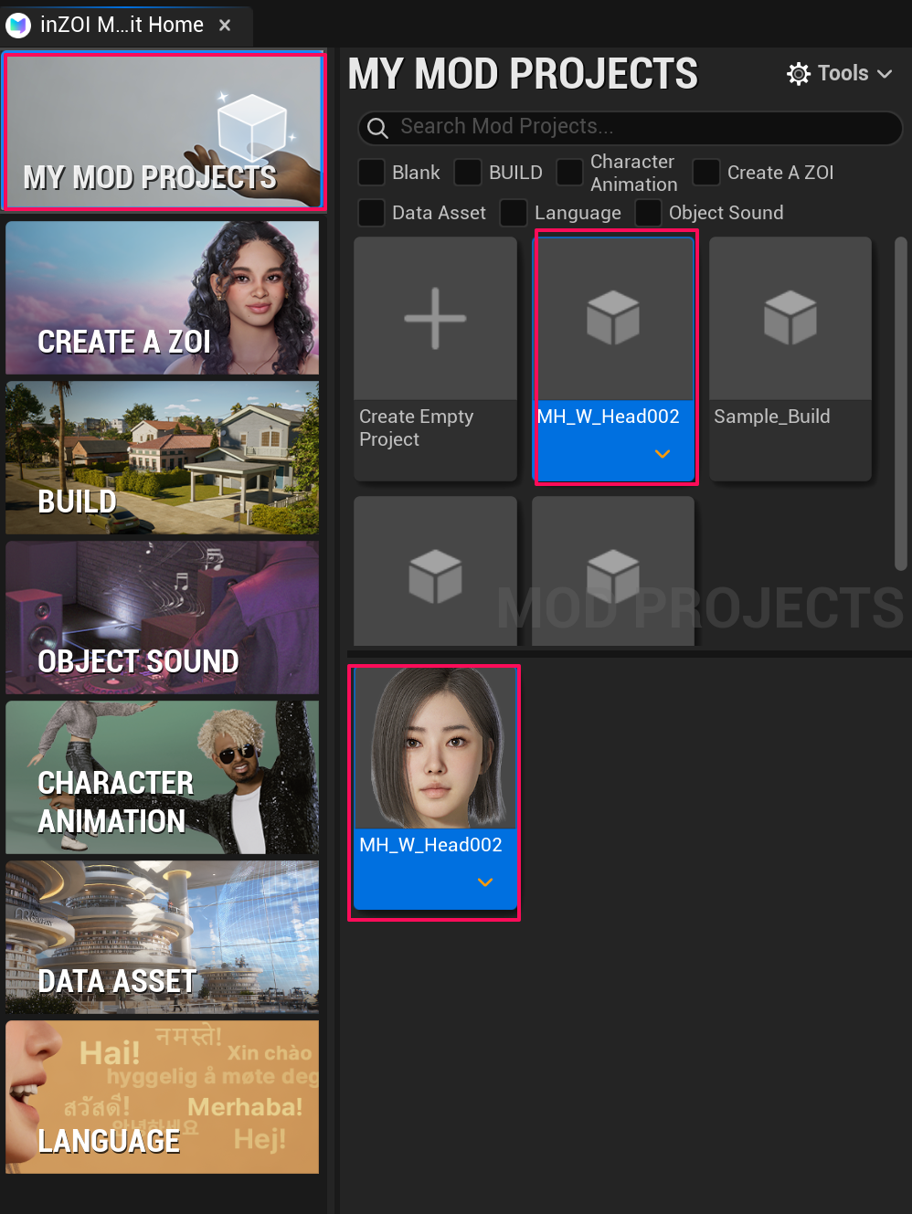 Open the ModKit Project