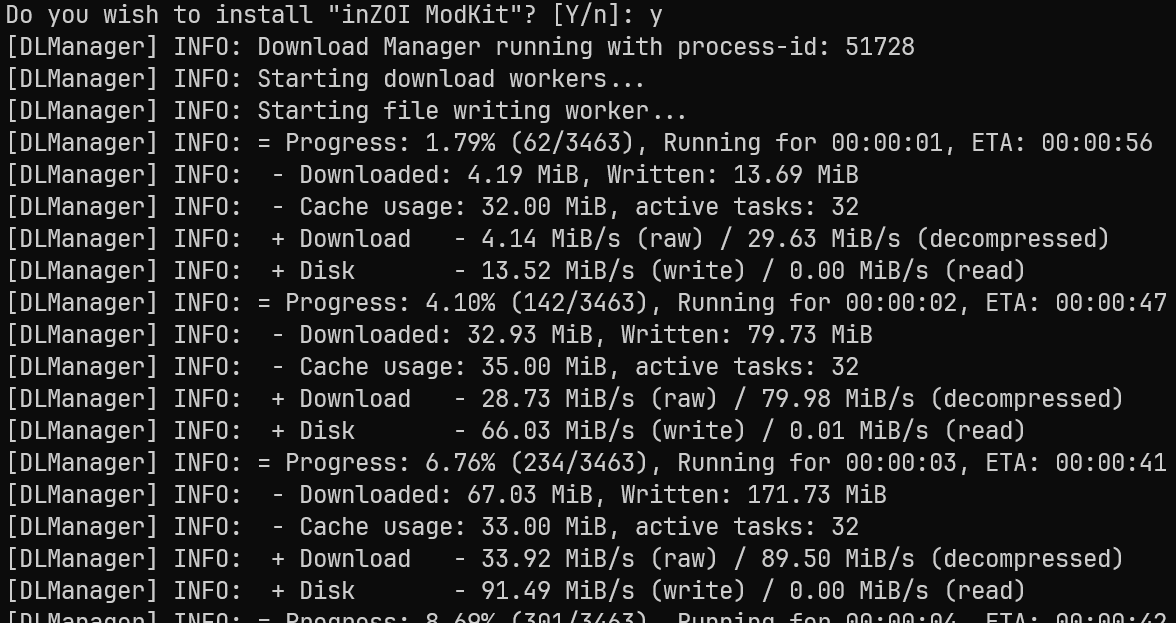 Legendary download progress