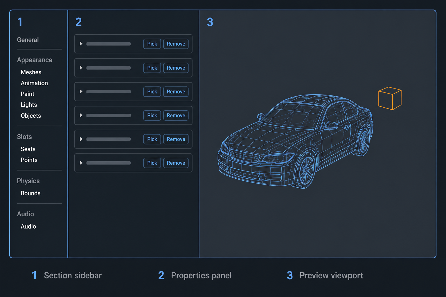 Vehicle workspace layout