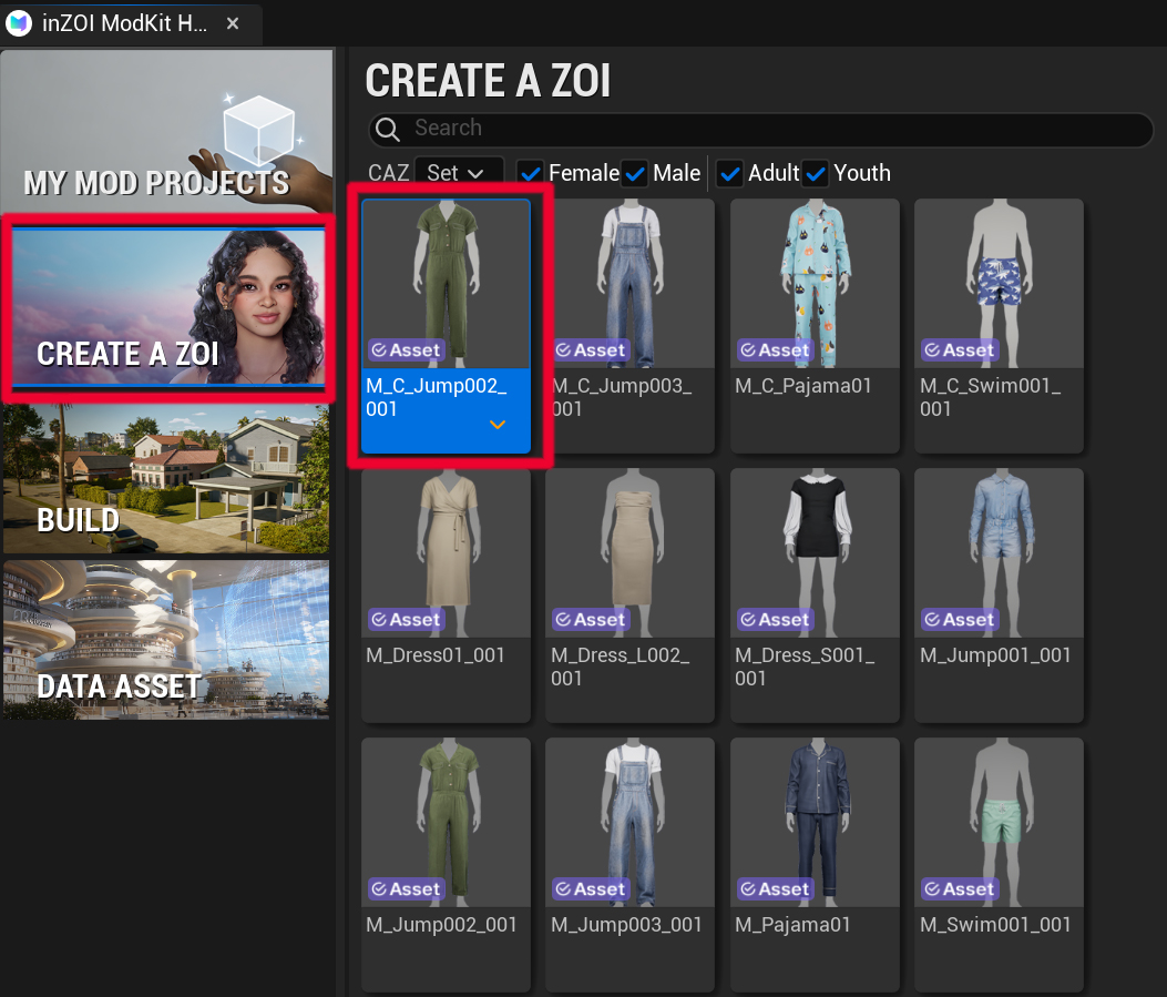 Select Asset