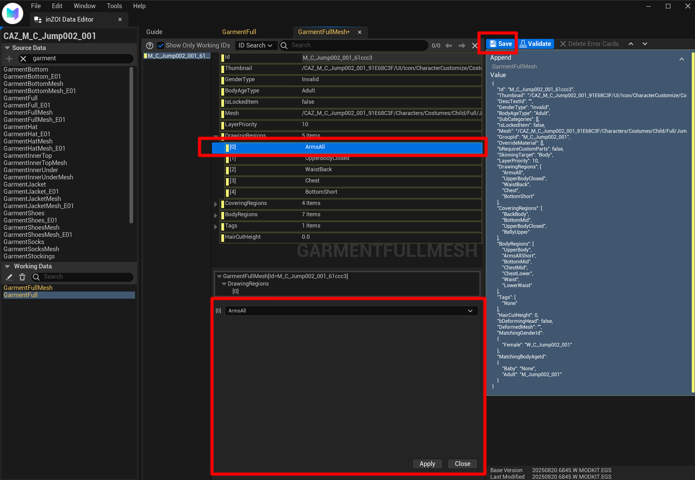 Detailed Editing & Save Process